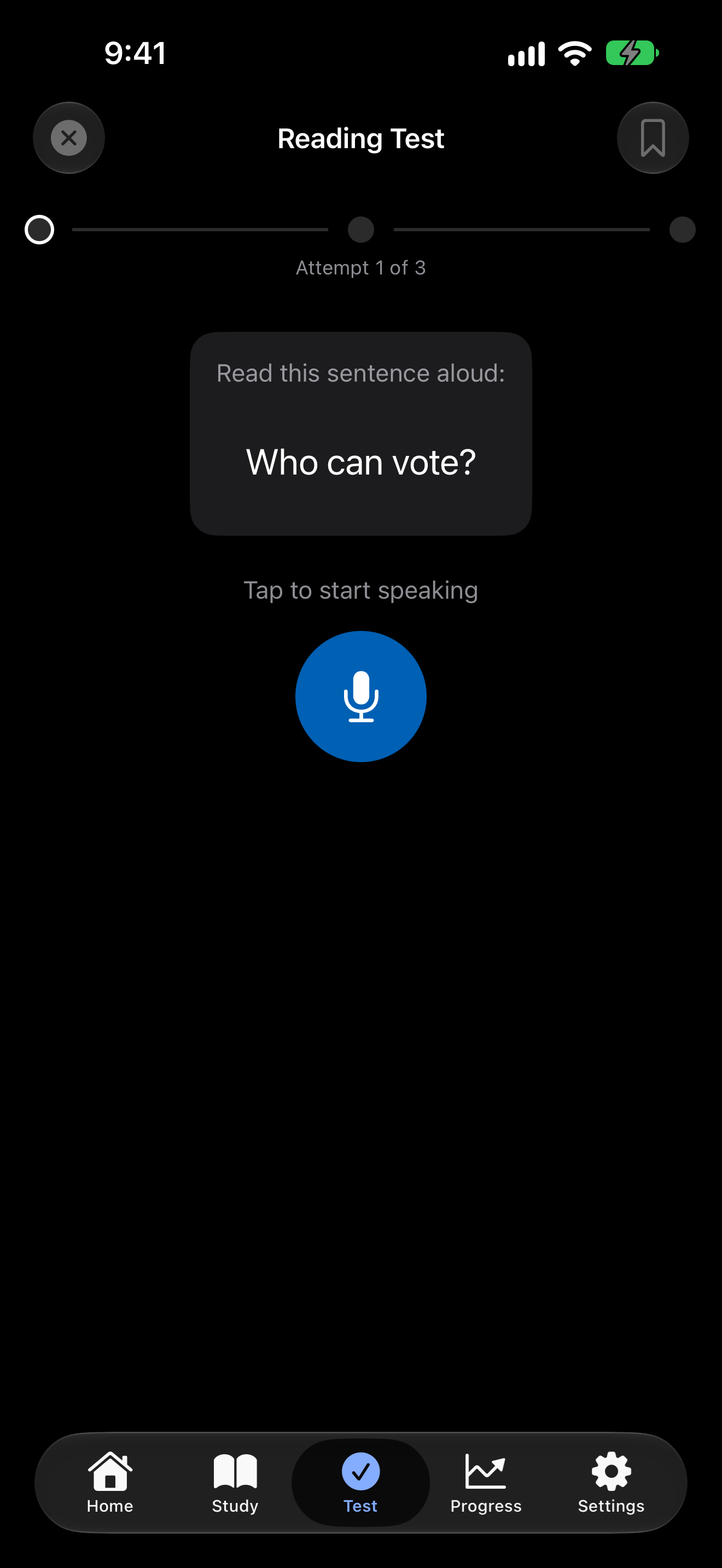Speech Match waiting for you to tap the microphone on iPhone