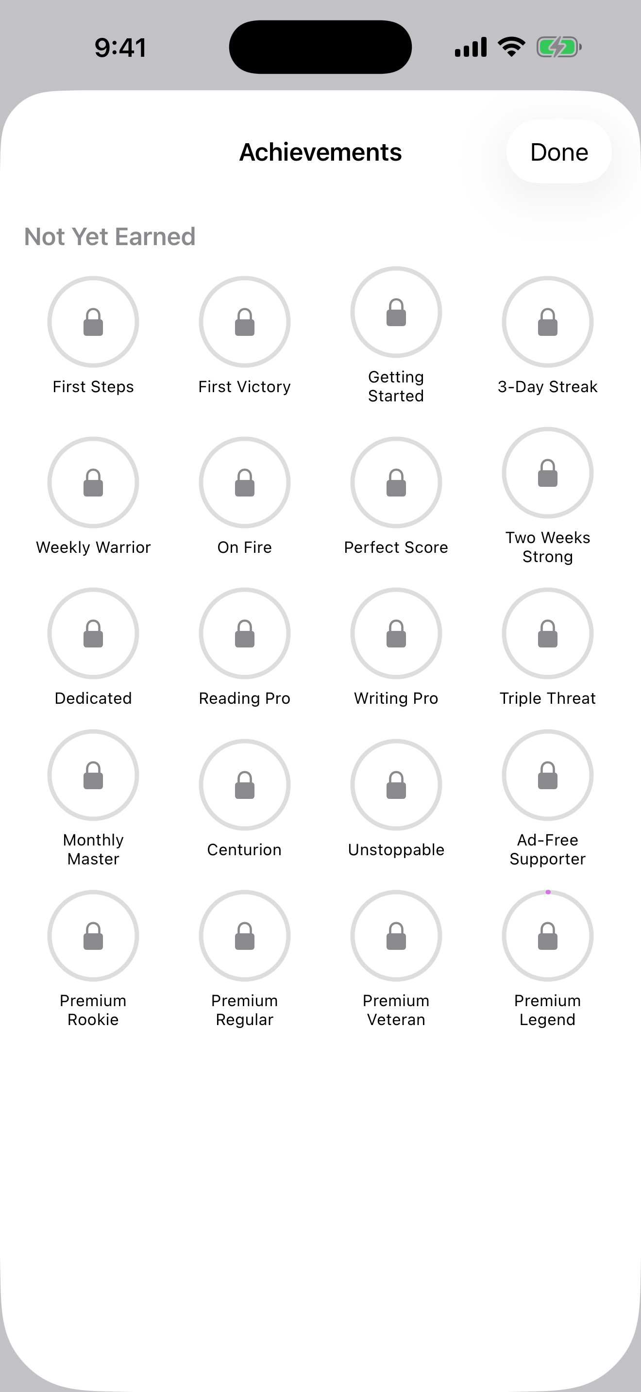 Achievements on iPhone